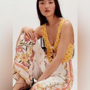 NWOT Free People Bali Honeydew Jumpsuit
